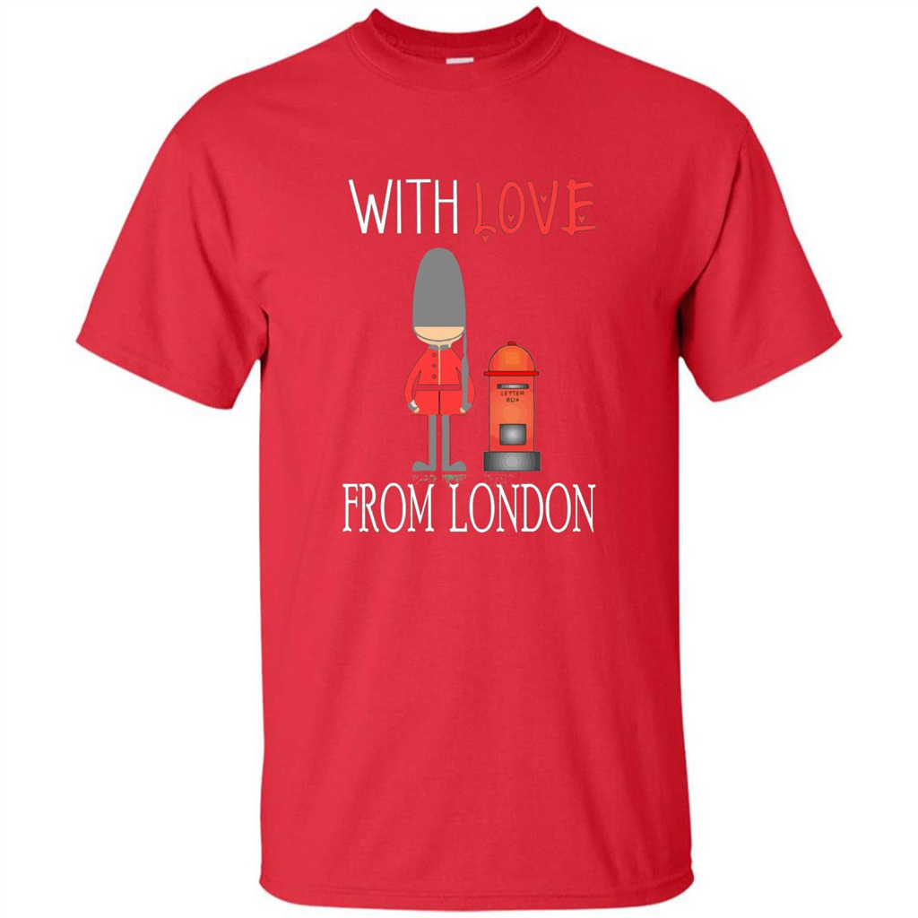 With Love From London England Britain Palace Guard T-shirt Red