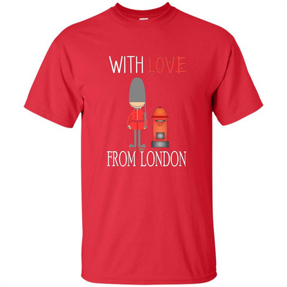 With Love From London England Britain Palace Guard T-shirt Red
