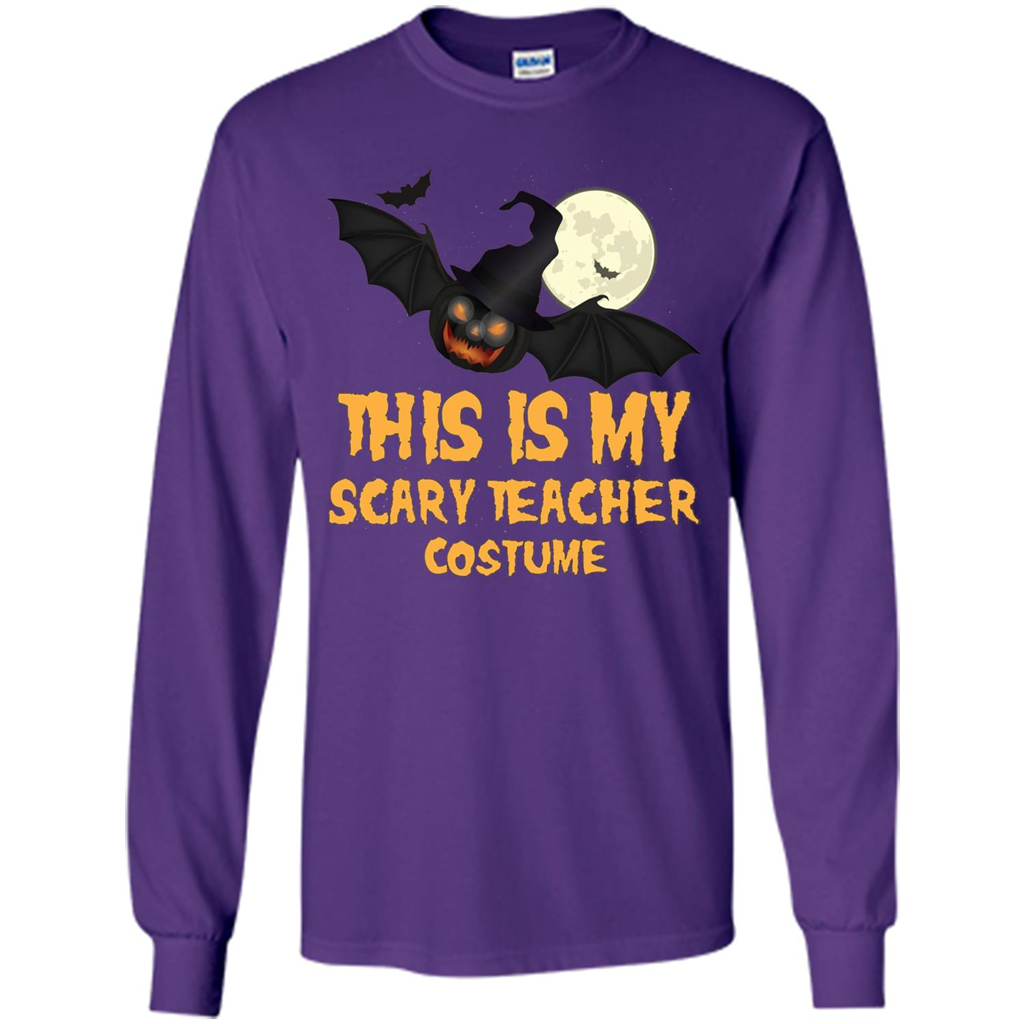 Funny Halloween Teacher T-shirt This is My Scary Teacher Costume Purple