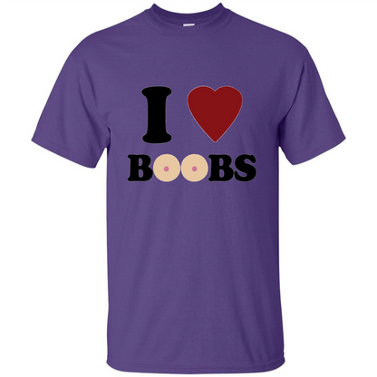 I Love Boobs T-shirt Purple