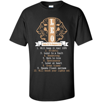 Leo T-shirt Will Knock Your Lights Out Black