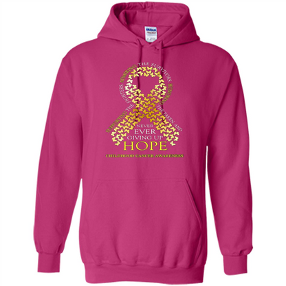 Childhood Cancer Awareness T-shirt Never Ever Giving Up Hope T-shirt Heliconia