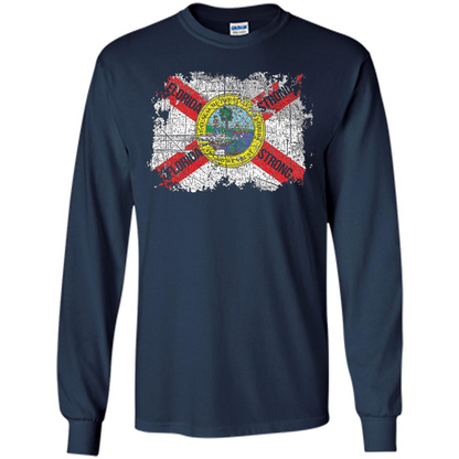 Florida Strong T-shirt Florida Distressed Flag T-Shirt Navy