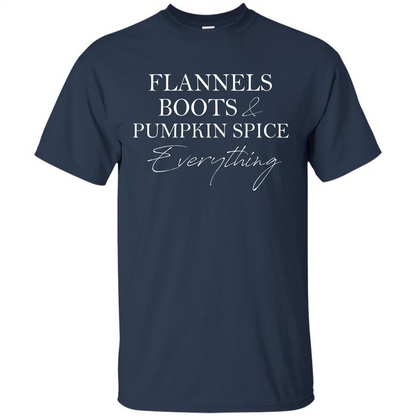Halloween T-shirt Flannels Boots Pumpkin Spice Everything T-shirt Navy
