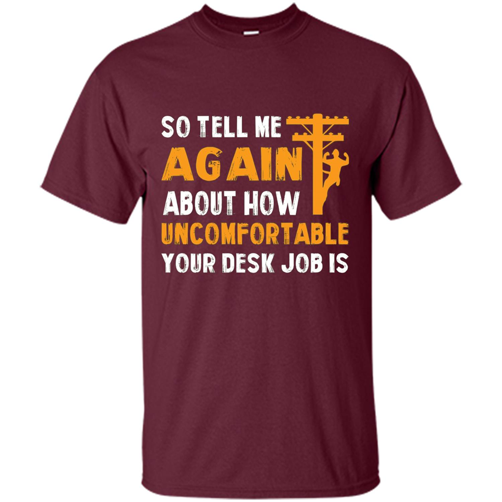 Lineman T-shirt Cool Gift For Lineman Maroon