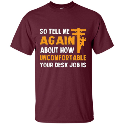 Lineman T-shirt Cool Gift For Lineman Maroon