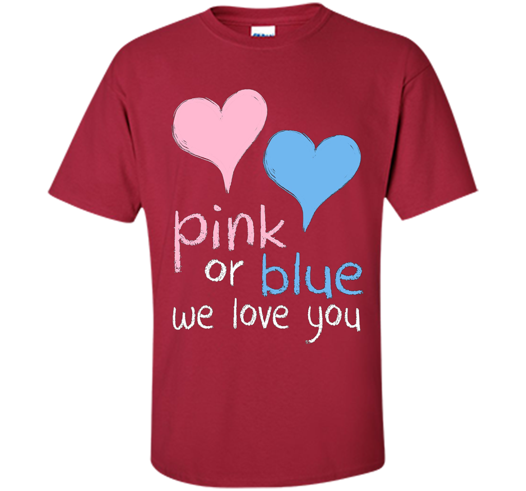 Pink Or Blue We Love You Baby Shower Gender Reveal Cute shirt Cardinal