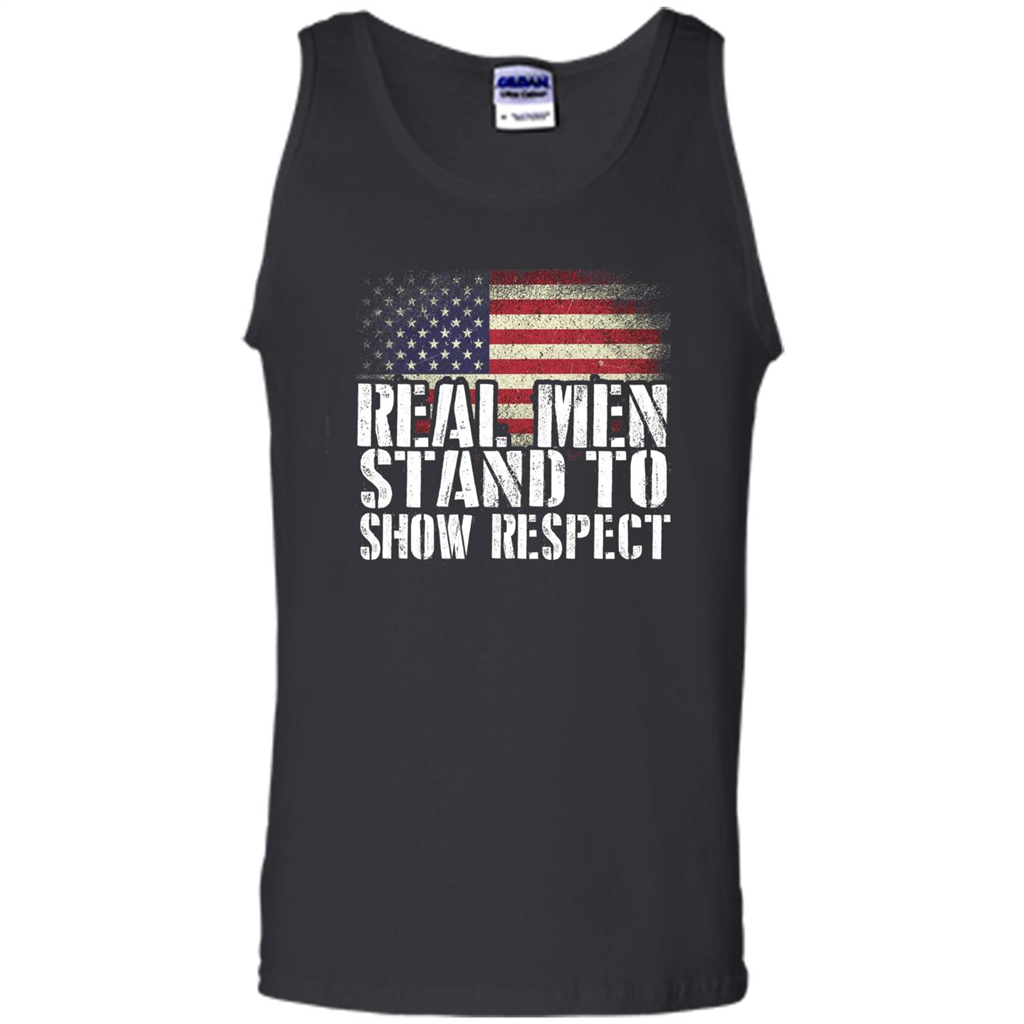 Military T-shirt Real Men Stand To Show Respect Black