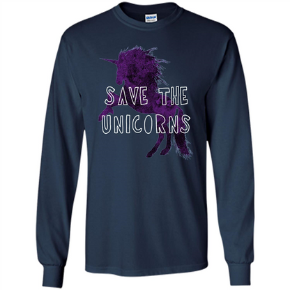 Unicorn T-shirt Save the Unicorns T-shirt Navy