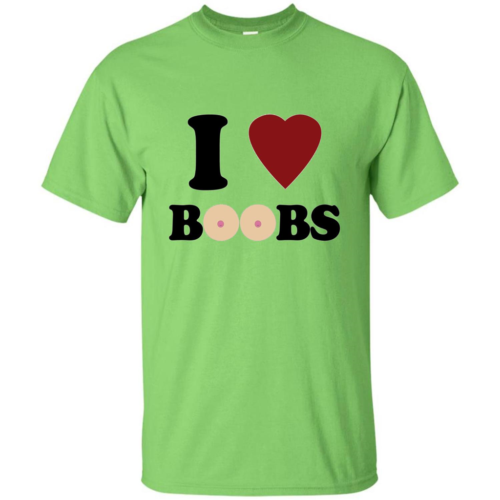 I Love Boobs T-shirt Lime