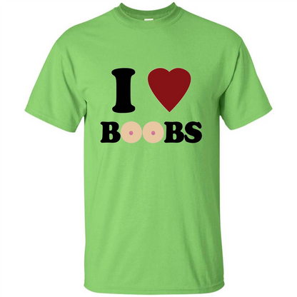 I Love Boobs T-shirt Lime