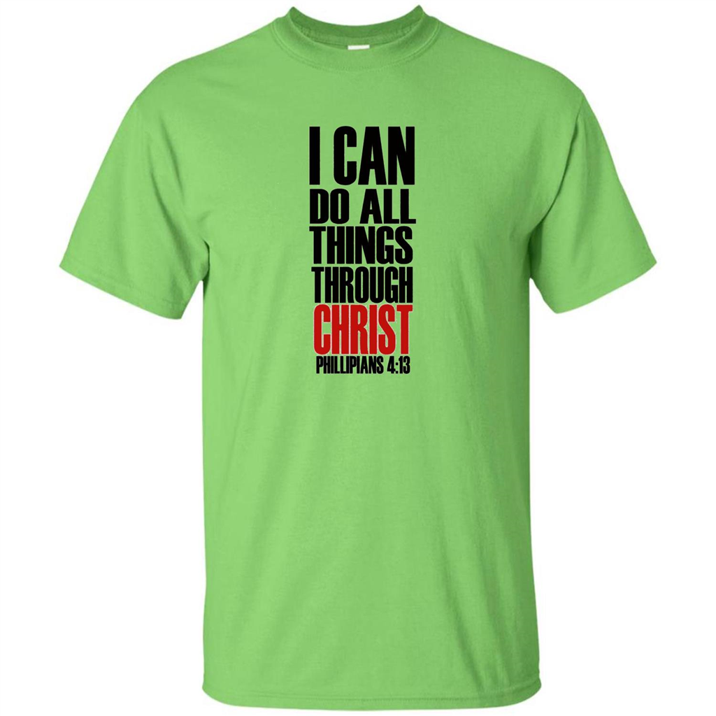 Christian T-Shirt I Can Do All Things Through Christ Lime
