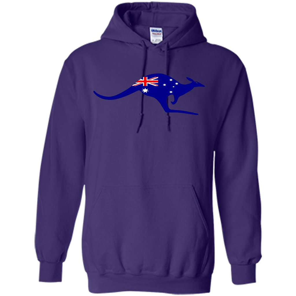 Australian Flag Kangaroo T-shirt Australia Vacation T-shirt Purple