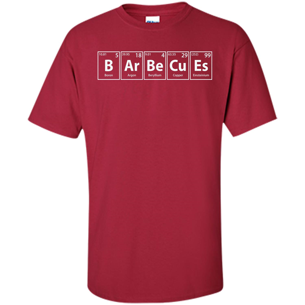Barbecues (B-Ar-Be-Cu-Es) Funny Elements Spelling T-Shirt Cardinal
