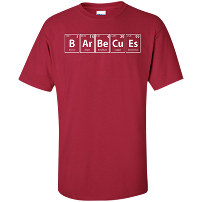 Barbecues (B-Ar-Be-Cu-Es) Funny Elements Spelling T-Shirt Cardinal