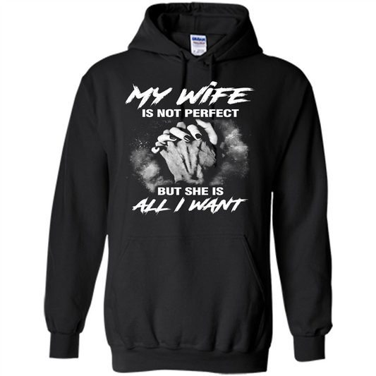 Husband T-shirt My Wife Is Not Perfect But She Is All I Need Black