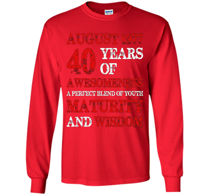 Vintage Limited August 1977 Edition - 40th Birthday Gift shirt Red