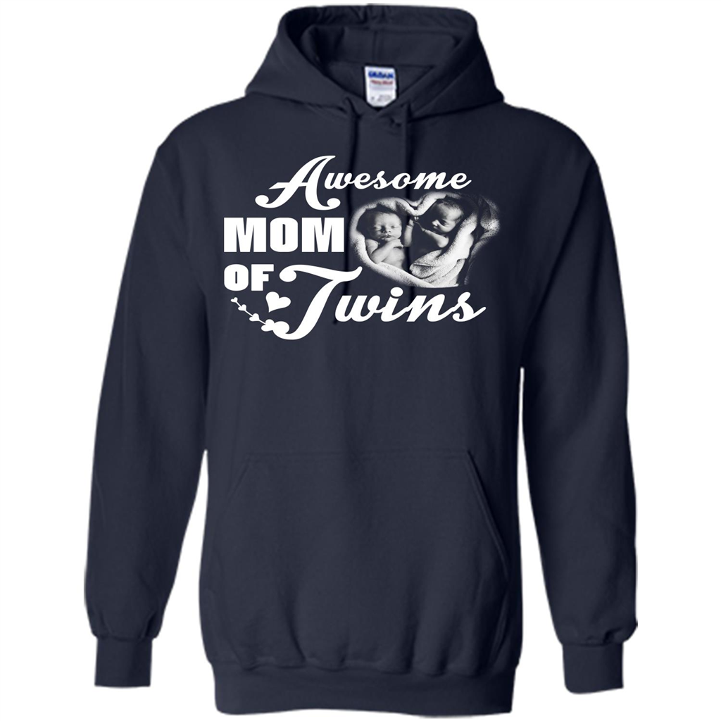 Mommy T-shirt Awesome Mom Of Twins Navy