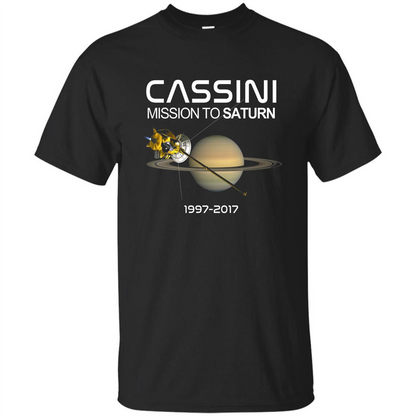 Cassini Mission to Saturn Space T-Shirt Black