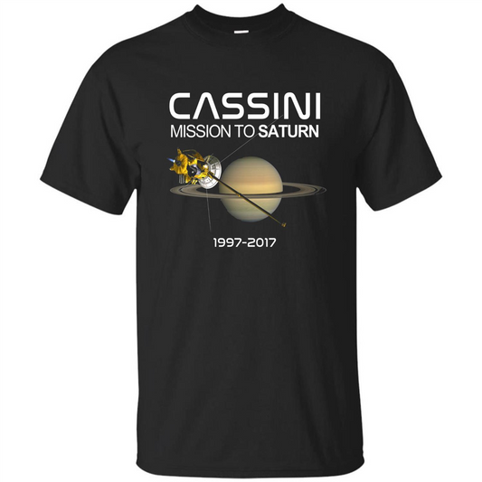 Cassini Mission to Saturn Space T-Shirt Black
