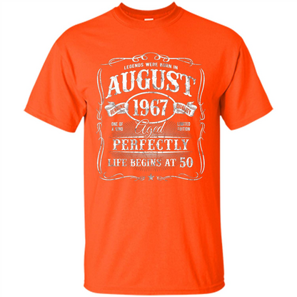 Legends Were Born In August 1967 T-shirt Orange