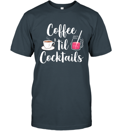 Coffee 'til Cocktails Drinking Shirt T-Shirt T-Shirt Charcoal