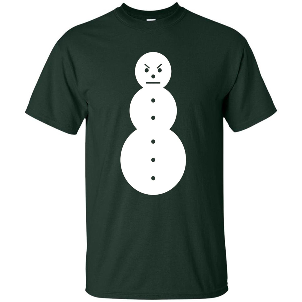 Christmas T-shirt Angry Snowman T Shirt Forest Green