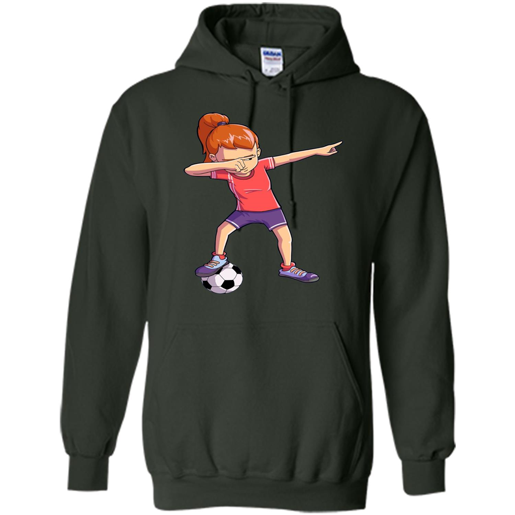 Dabbing Soccer Girl T-shirt Dab Dance T-shirt Forest Green