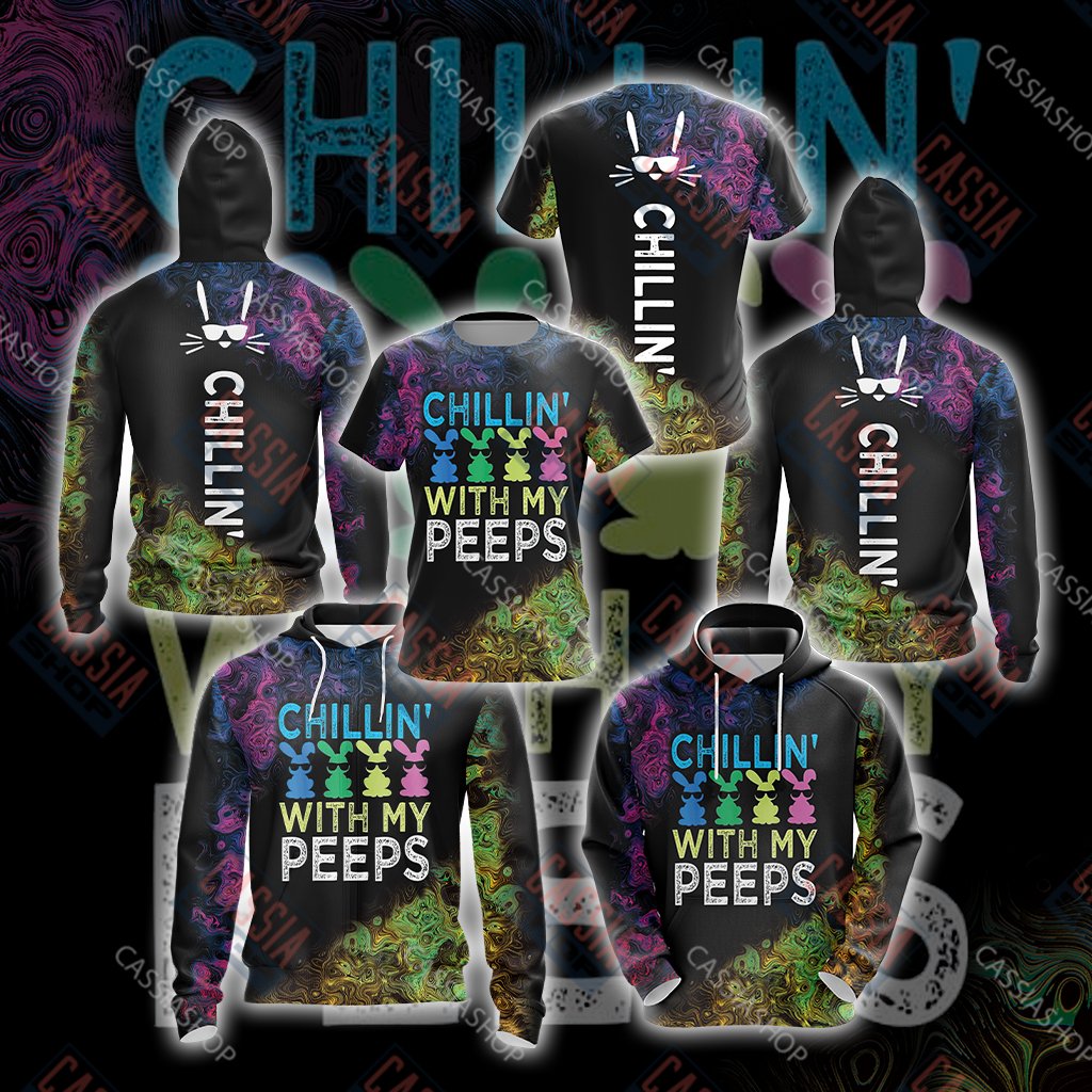 Easter's Day Chillin' With My Peeps Unisex Zip Up Hoodie