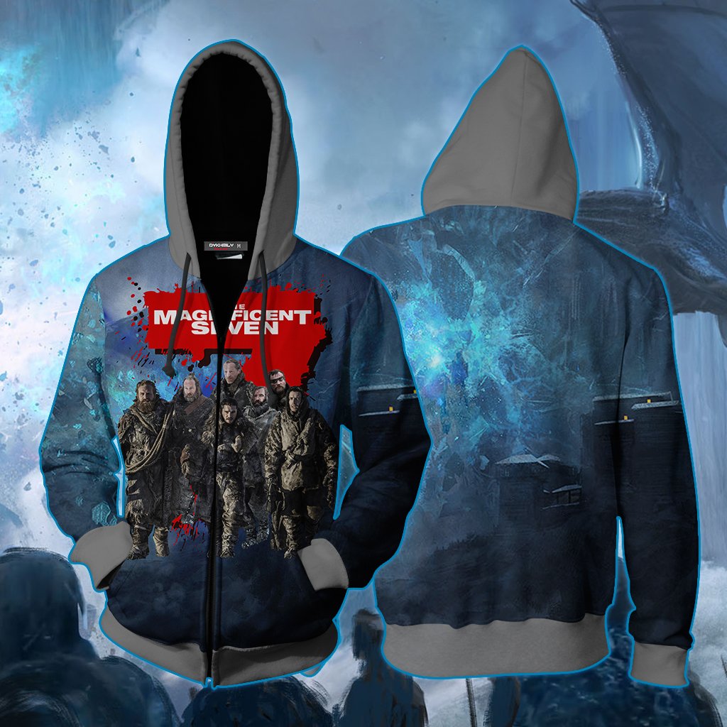 The Magnificent Seven Game Of Thrones Version Zip Up Hoodie 4XL