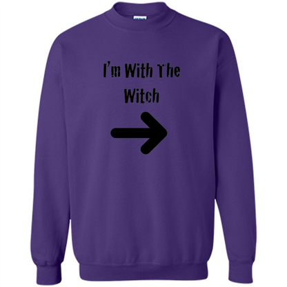 Halloween Couples Costume T-shirt I'm With The Witch Purple