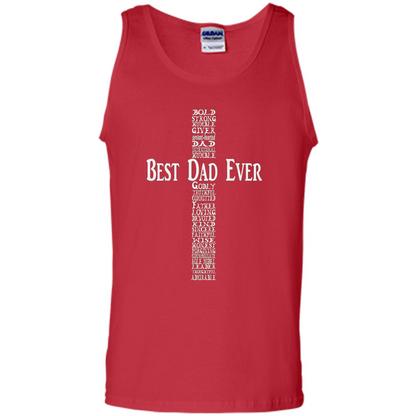 Mens Fathers Day T-shirt Christian Dad Red