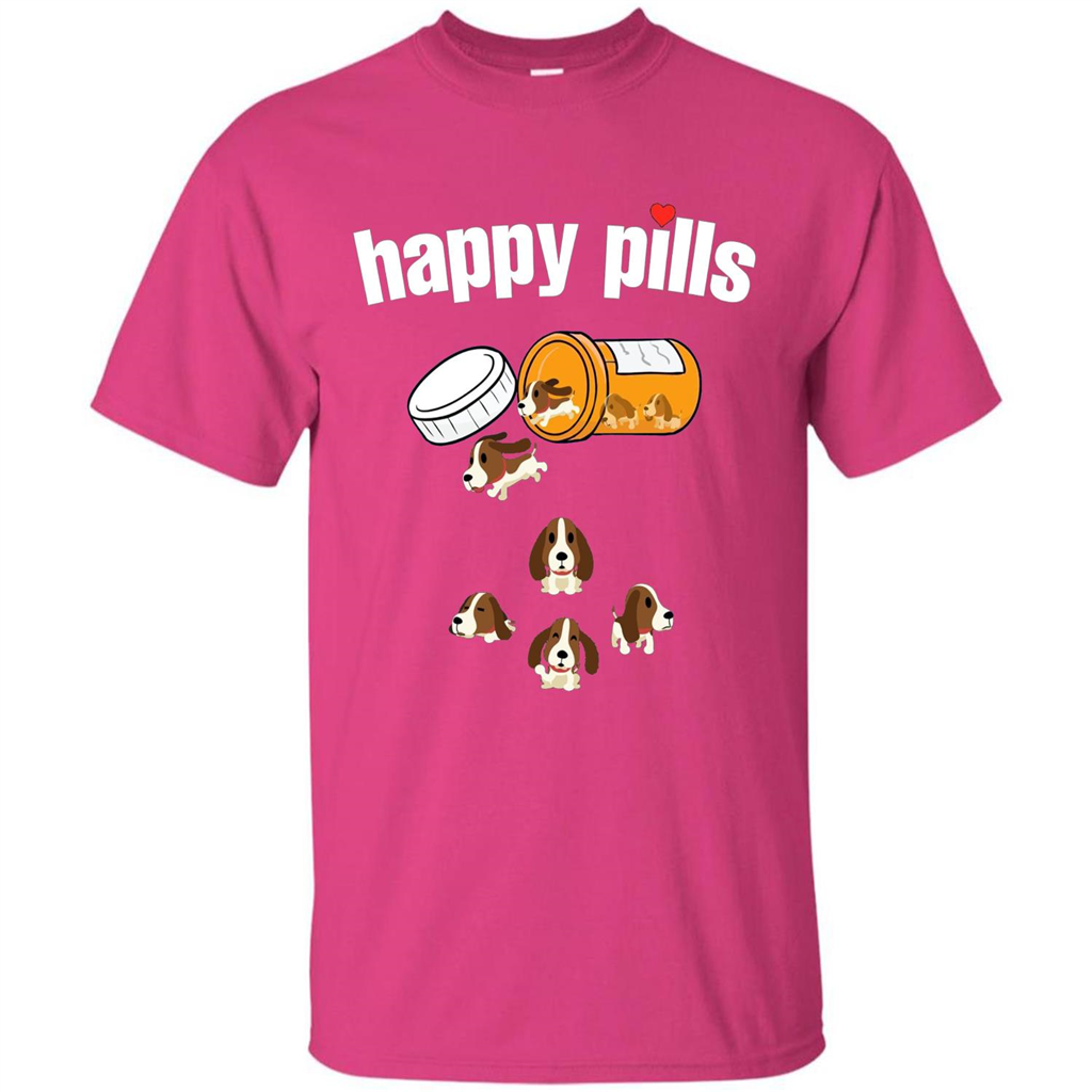 Dog Lover T-shirt Happy Pills T-shirt Heliconia