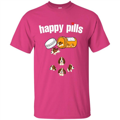 Dog Lover T-shirt Happy Pills T-shirt Heliconia