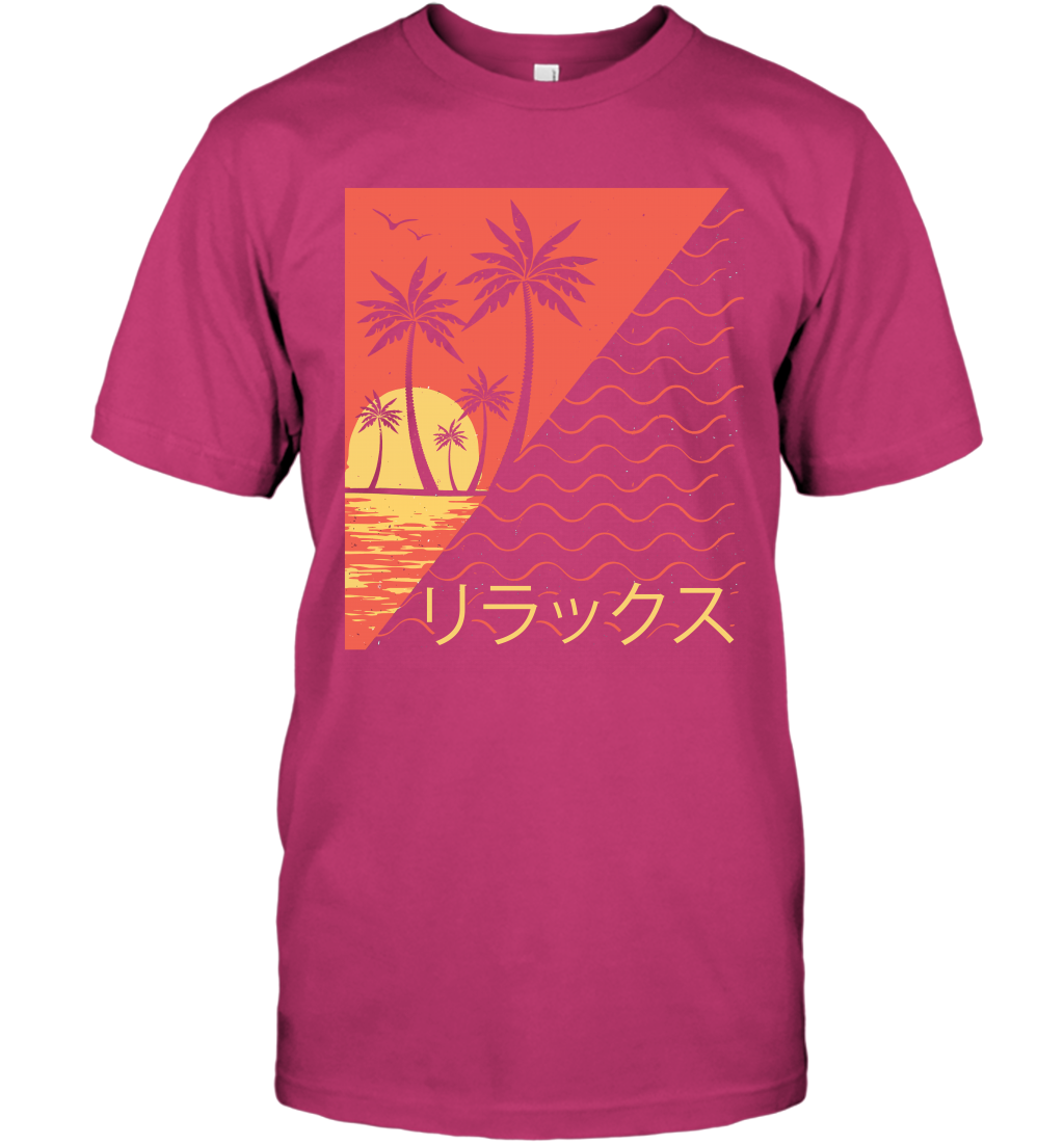 Japan Poster Like Sunset Wave Cool Vibe Shirt T-Shirt T-Shirt Heliconia