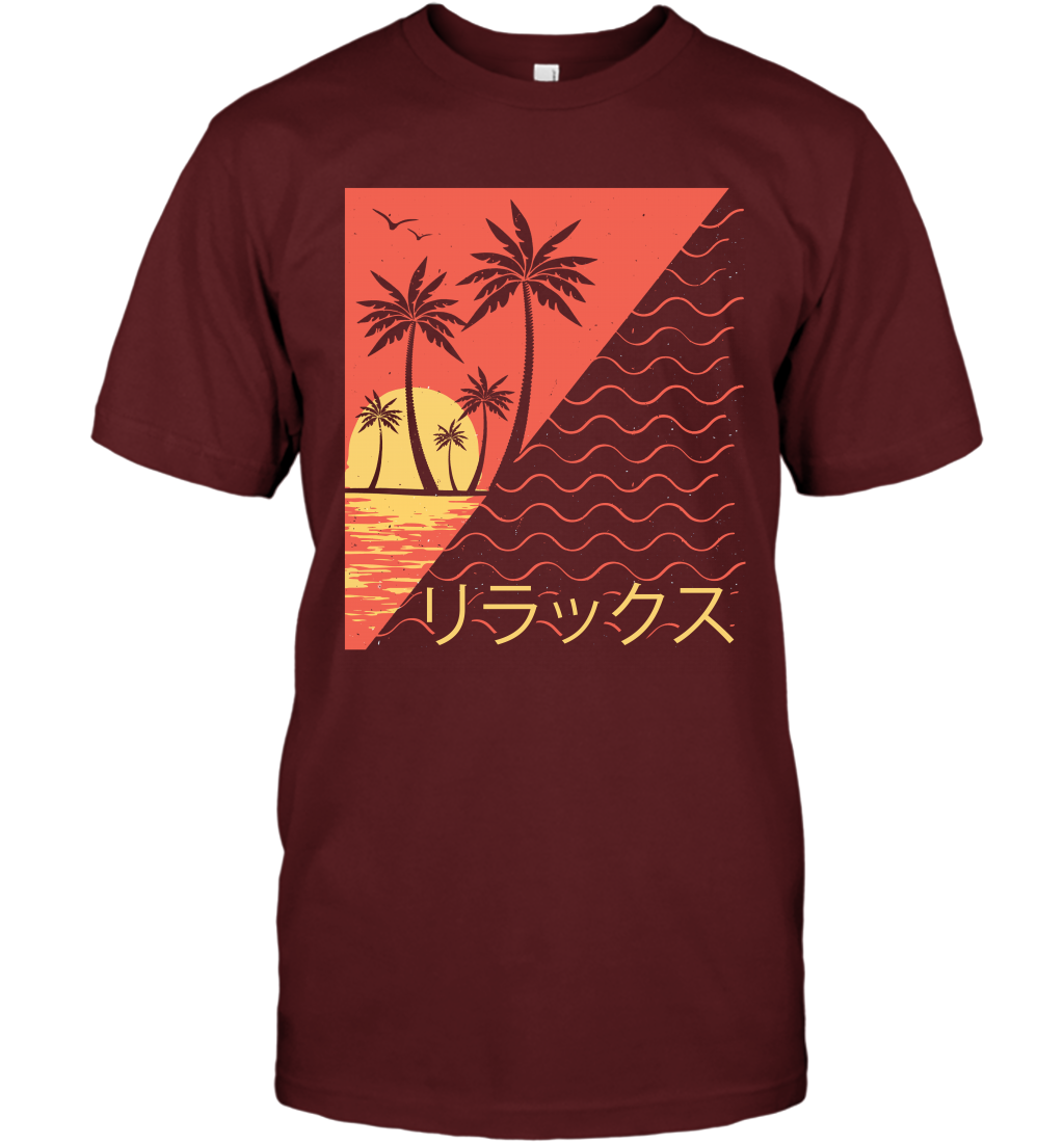 Japan Poster Like Sunset Wave Cool Vibe Shirt T-Shirt T-Shirt Cardinal