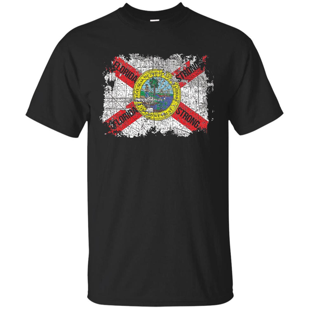 Florida Strong T-shirt Florida Distressed Flag T-Shirt Black