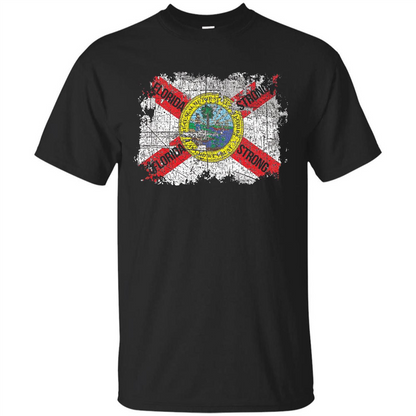 Florida Strong T-shirt Florida Distressed Flag T-Shirt Black