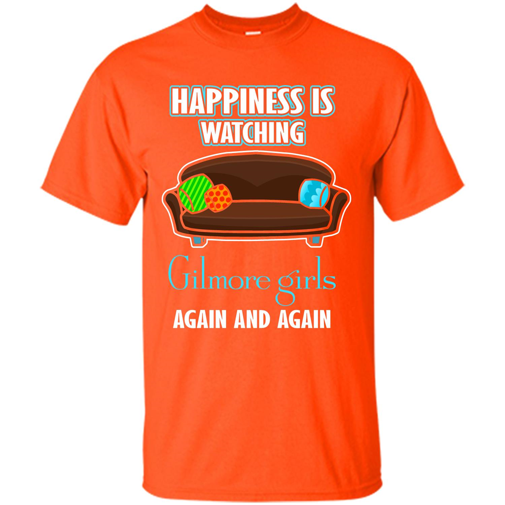 Movie T-shirt Happiness Is Watching Again And Again Orange