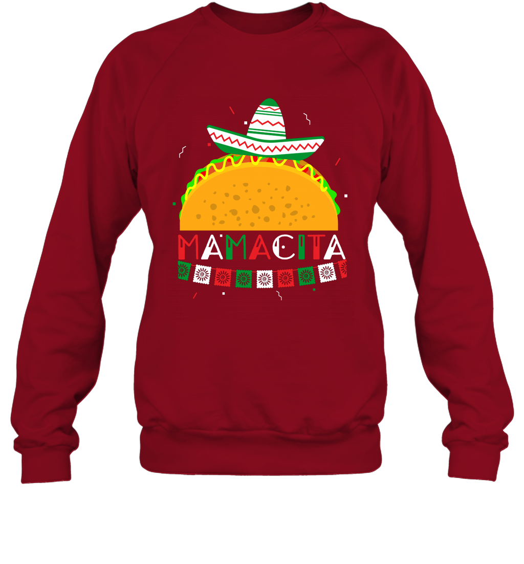 Mamacita Taco Tacos Mexican Cactus Cinco De Mayo Shirt Sweatshirt Sweatshirt Cardinal Red