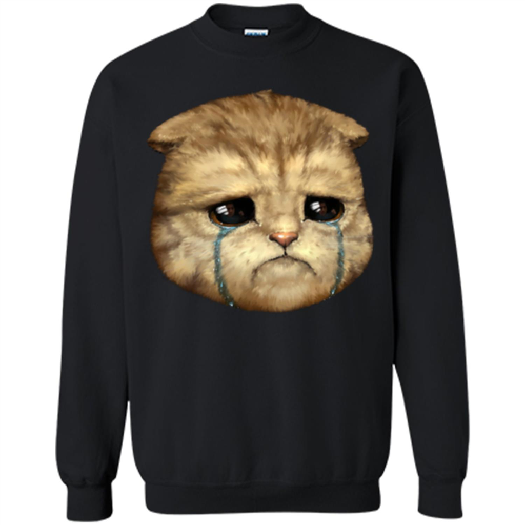 Cat Lovers T-shirt Cat Crying Black