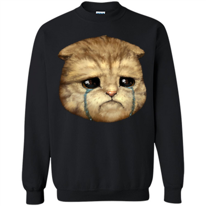 Cat Lovers T-shirt Cat Crying Black