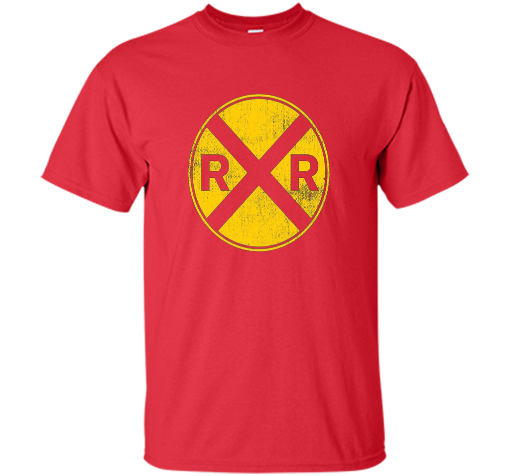 Railroad Train Crossing Warning Shirt Train Worker Engineer shirt Red