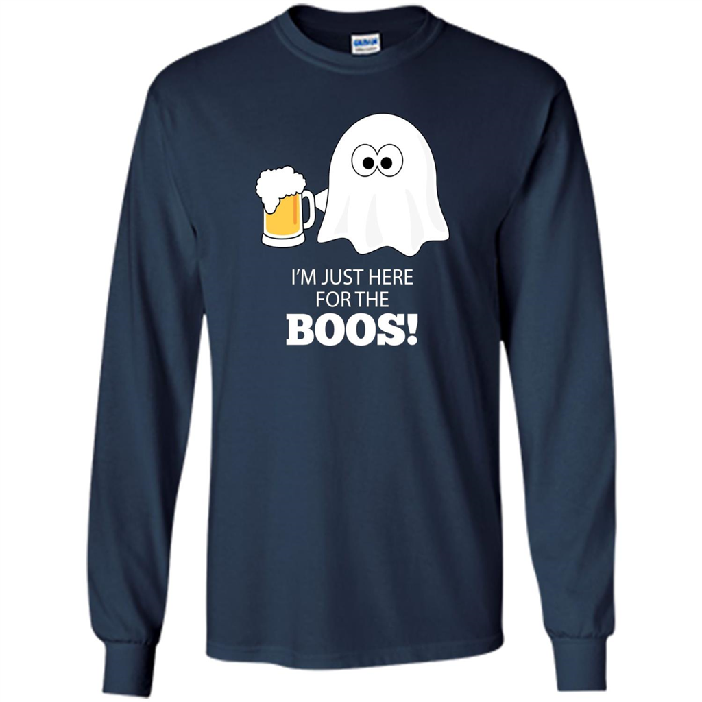 Halloween Drinking T-shirt I'm Just Here For The Boos Navy