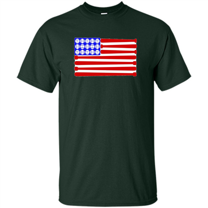 Baseball American Flag T-Shirt Forest Green