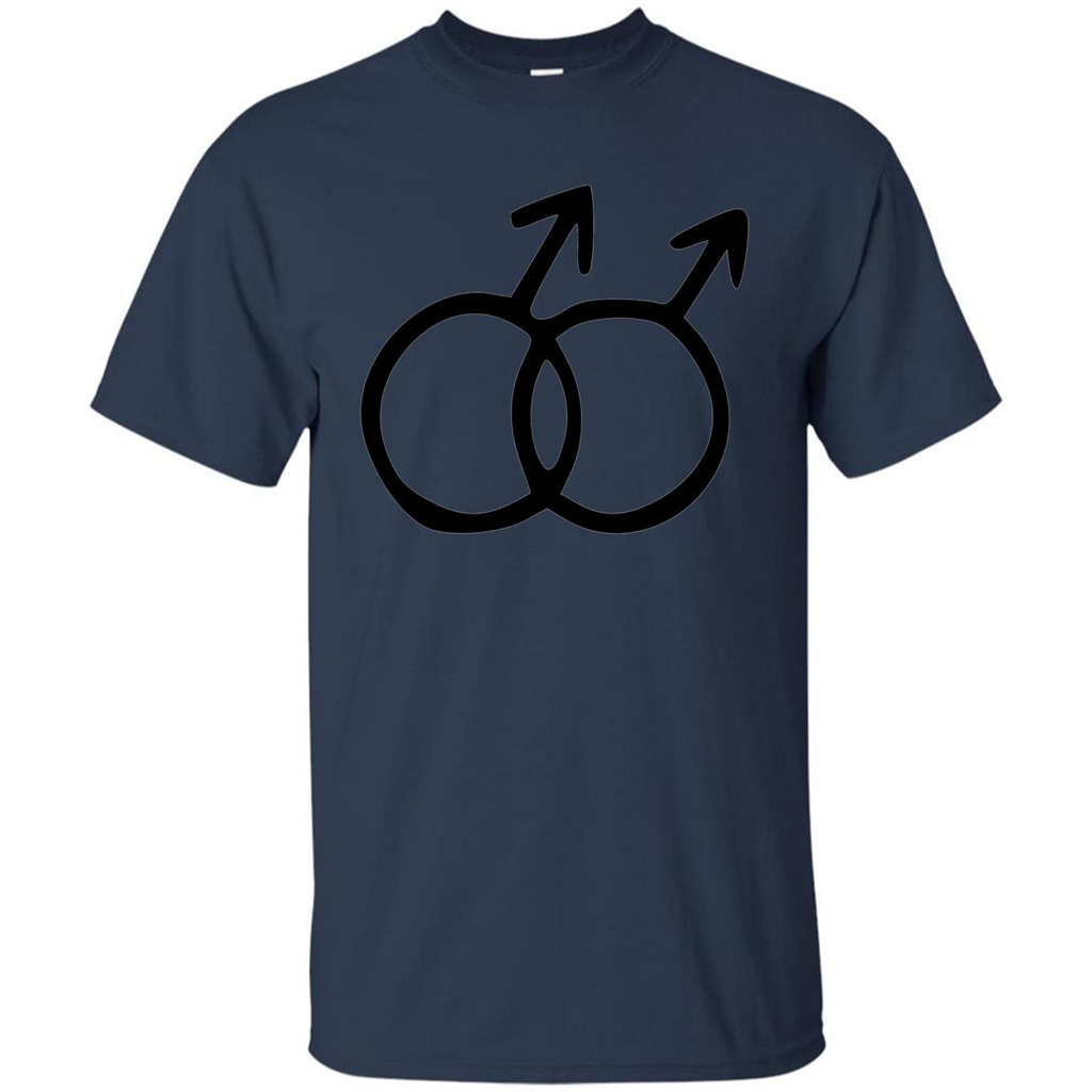 Gay Pride Male Sign T-shirt Simple LGBT Ally Bear Otter T-shirt Navy