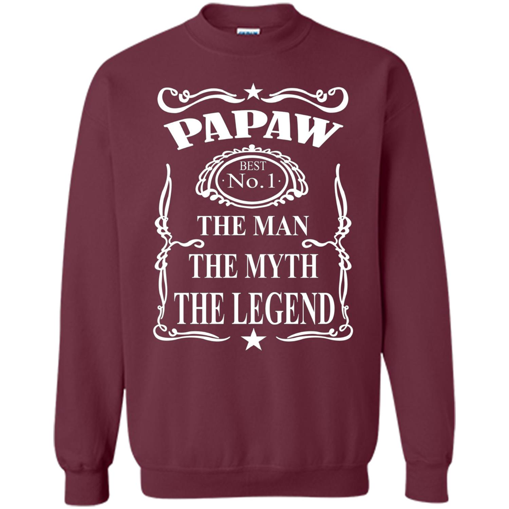 Fathers Day T-shirt Papaw The Man The Myth The Legend Maroon