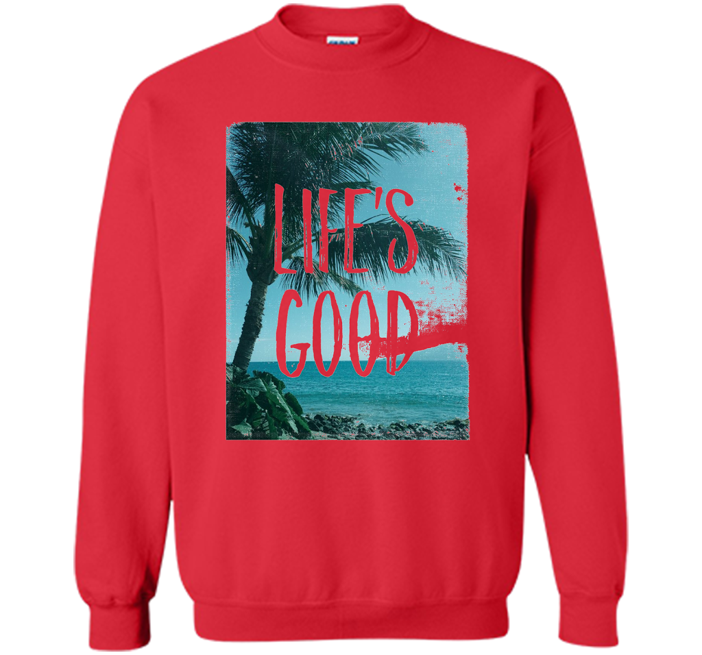 Life's Good Palm Tree T-Shirt cool shirt Red