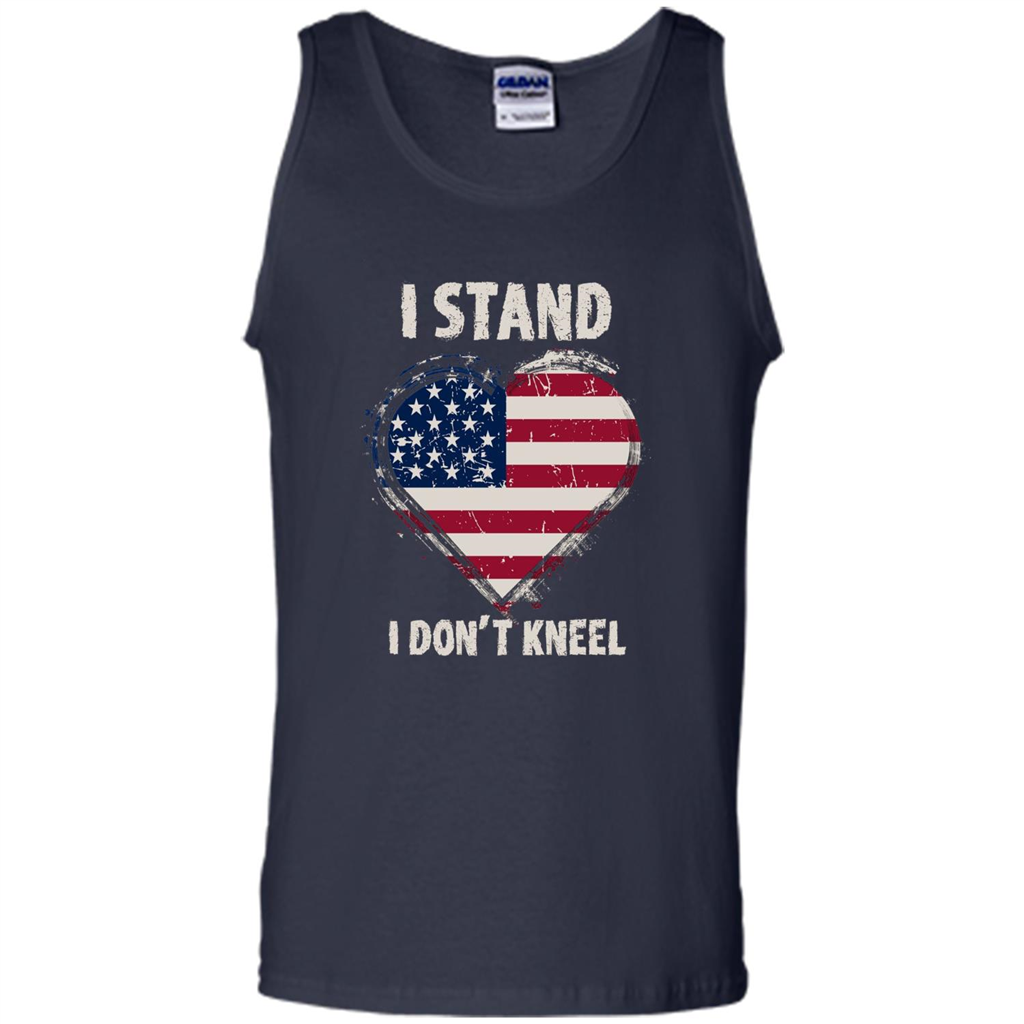 I Stand I Don't Kneel USA Flag Heart T-shirt