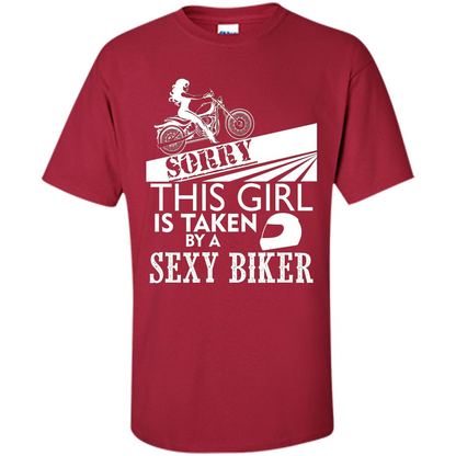 Funny Biker T-shirt This Girl Is Taken By A Biker T-shirt Cardinal